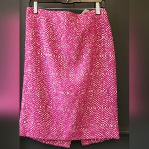 J Crew Pink and Cream Wool Skirt